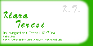 klara tercsi business card